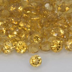 0.17캐럿 천연 골든 오렌지 황수정, 라운드 컷, VVS-VS