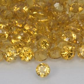 0.17캐럿 천연 골든 오렌지 황수정, 라운드 컷, VVS-VS