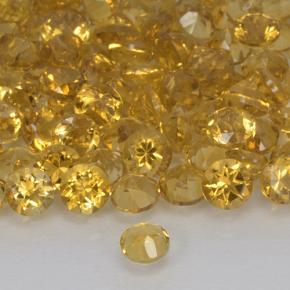 0.17캐럿 천연 골든 오렌지 황수정, 라운드 컷, VVS-VS