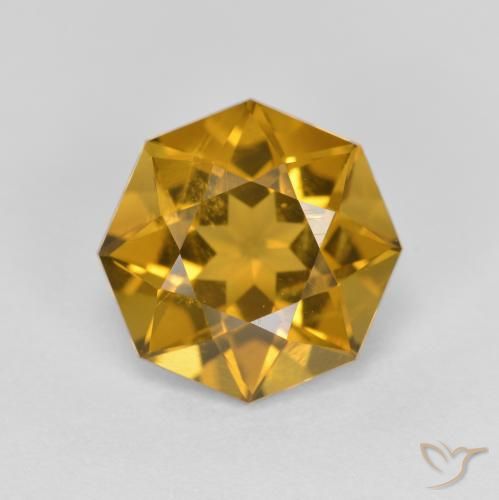 2.78ct 자연스러운 갈색 황금 황수정, 에메랄드 컷, VS