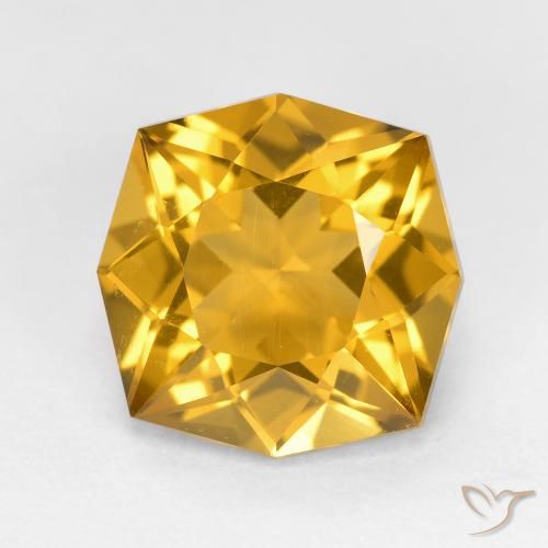 2.86ct 자연스러운 오렌지-골드 황수정, 에메랄드 컷, VVS