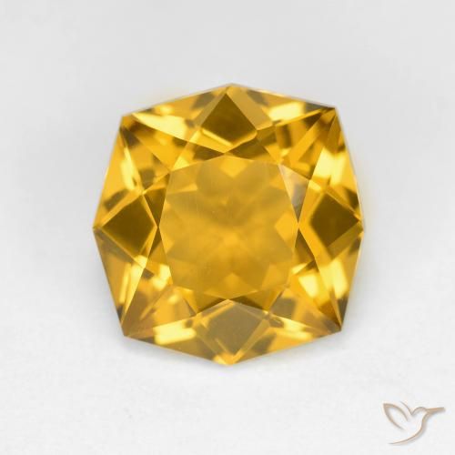 3.61ct 자연스러운 골든 황수정, 에메랄드 컷, VVS