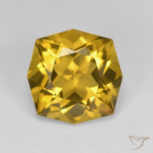 4.09ct 자연스러운 골든 오렌지 황수정, 에메랄드 컷, VVS