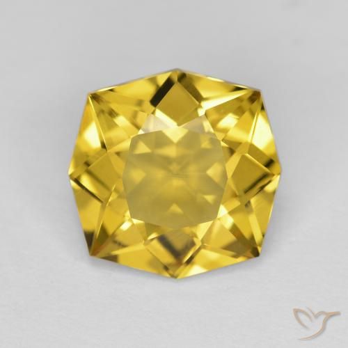 2.54ct 자연스러운 골든 황수정, 에메랄드 컷, VVS