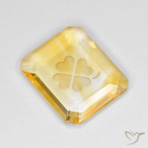 2.67ct 자연스러운 금 황수정, 에메랄드 컷, 투명한