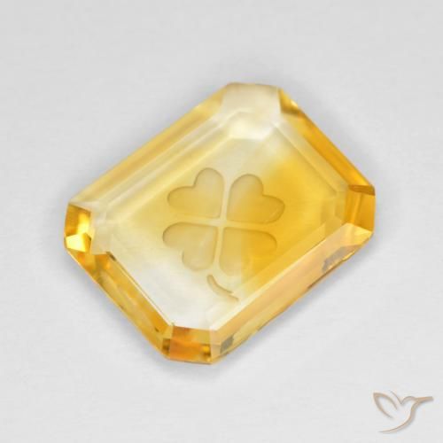2.72ct 자연스러운 미디엄 골든 황수정, 에메랄드 컷, 투명한