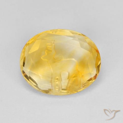 2.17ct 자연스러운 미디엄 골드 황수정, 타원형, 투명한