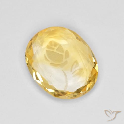 1.41ct 자연스러운 금 황수정, 타원형, 투명한