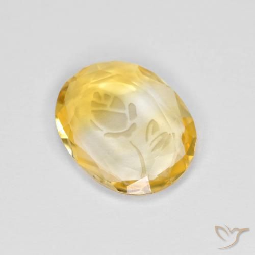 1.53ct 자연스러운 골든 황수정, 타원형, 투명한