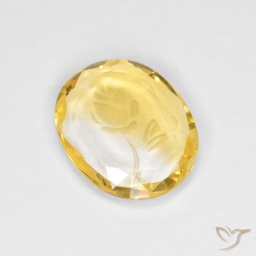 1.47ct 자연스러운 골든 황수정, 타원형, 투명한