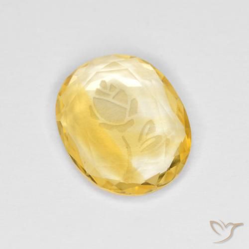 1.47ct 자연스러운 골든 황수정, 타원형, 투명한