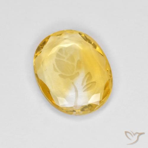 1.41ct 자연스러운 골든 황수정, 타원형, 투명한