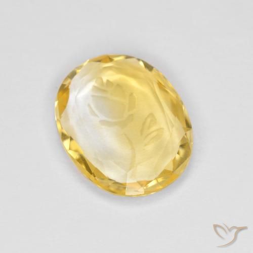 1.53ct 자연스러운 골든 황수정, 타원형, 투명한