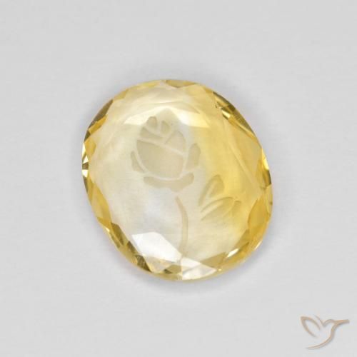 1.42ct 자연스러운 골든 황수정, 타원형, 투명한