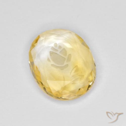 1.59ct 자연스러운 브라이트 골드 황수정, 타원형, 투명한