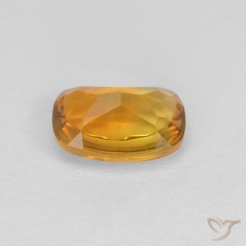 0.86캐럿 천연 다크 골든 황수정, 방석, 투명한