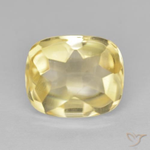 6.69ct 자연스러운 골든 황수정, 방석, 투명한