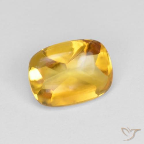1.28ct 자연스러운 골든 황수정, 방석, 투명한