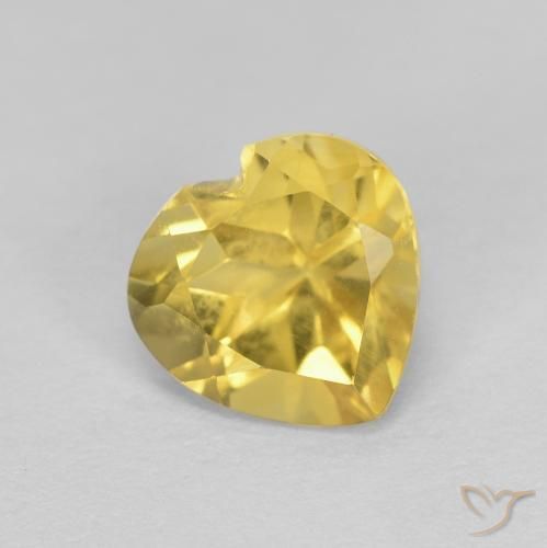 0.79ct 자연스러운 미디엄 옐로우 황수정, 마음, VVS-VS