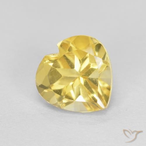 0.77ct 자연스러운 미디엄 옐로우 황수정, 마음, VVS-VS