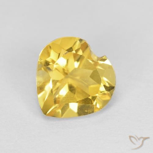 0.79ct 자연스러운 투스카니 옐로우 황수정, 마음, VVS-VS