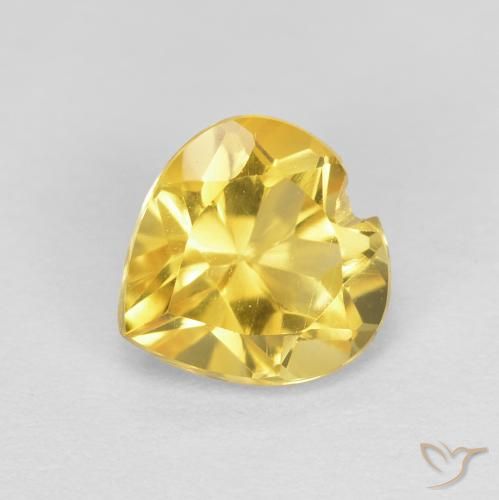 0.78ct 자연스러운 투스카니 옐로우 황수정, 마음, VVS-VS