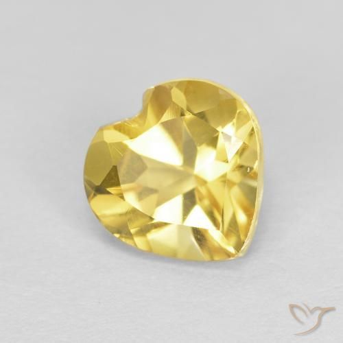 0.78ct 자연스러운 미디엄 옐로우 황수정, 마음, VVS-VS