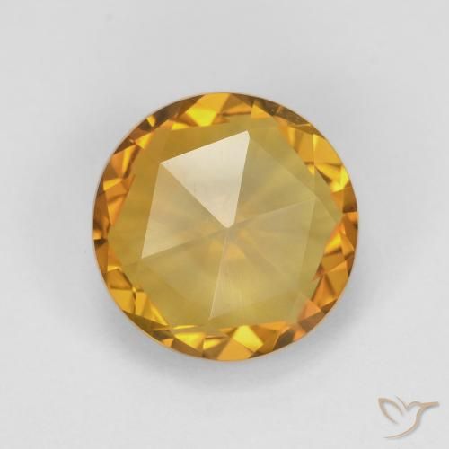 1.91ct 자연스러운 골든 오렌지 황수정, 둥근, VVS