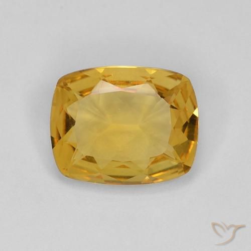 2.18ct 자연스러운 골든 오렌지 황수정, 방석, VVS