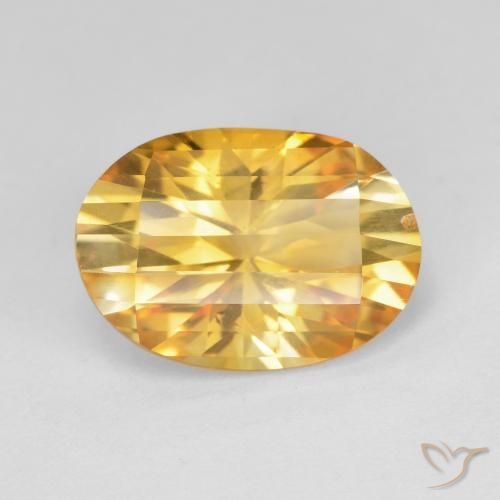 4.72ct 자연스러운 미디엄 다크 골든 황수정, 타원형, VVS-VS