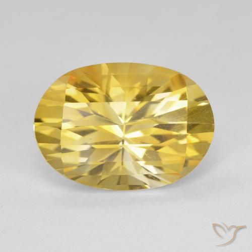 5.27ct 자연스러운 골든 황수정, 타원형, VVS