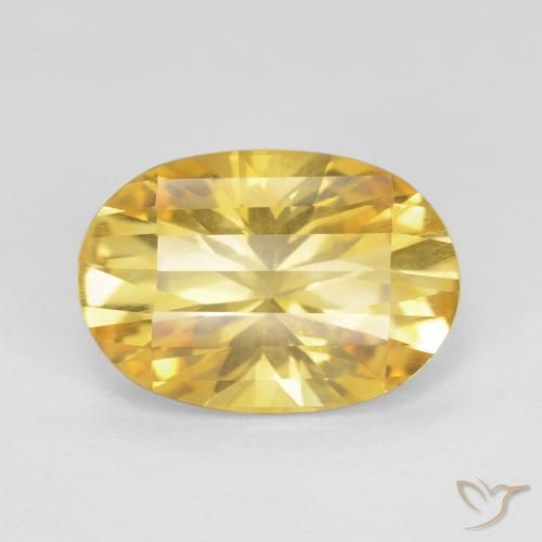 4.80ct 자연스러운 브라이트 골드 황수정, 타원형, VS
