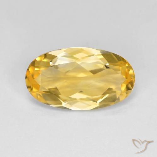 3.52ct 자연스러운 미디엄 골드 황수정, 타원형, VVS