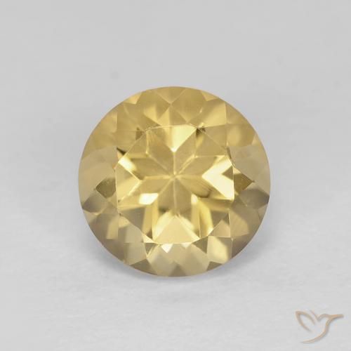 1.38ct 자연스러운 미디엄 옐로우 황수정, 둥근, VVS