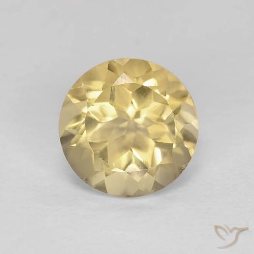 1.35ct 자연스러운 따뜻한 노란색 황수정, 둥근, VVS