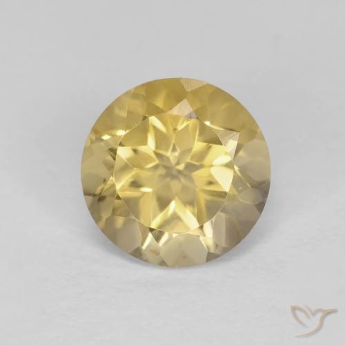 1.32ct 자연스러운 미디엄 옐로우 황수정, 둥근, VVS