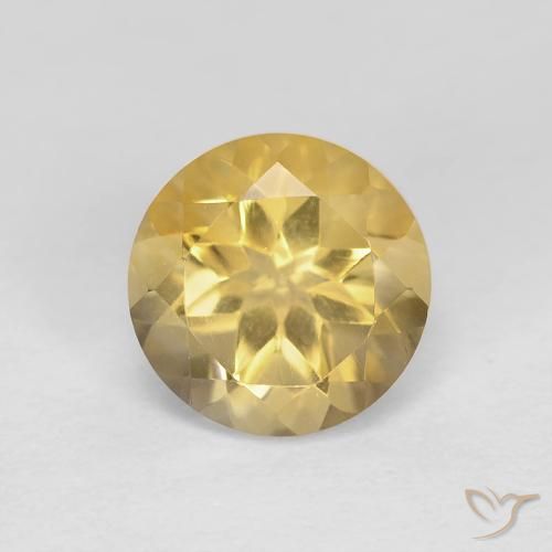 1.32ct 자연스러운 미디엄 옐로우 황수정, 둥근, VVS