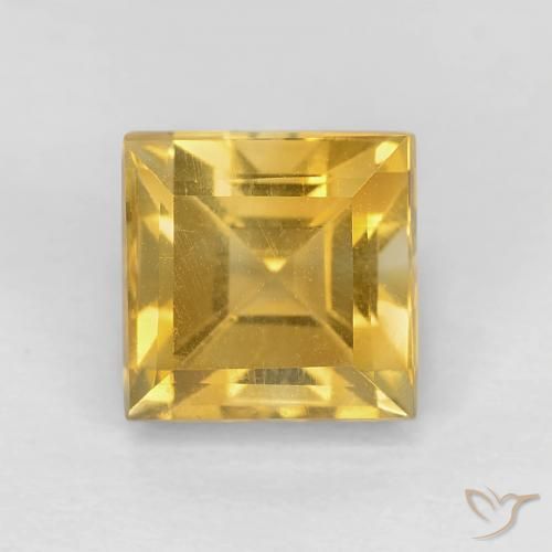 1.40ct 자연스러운 금 황수정, 정사각형, VVS-VS