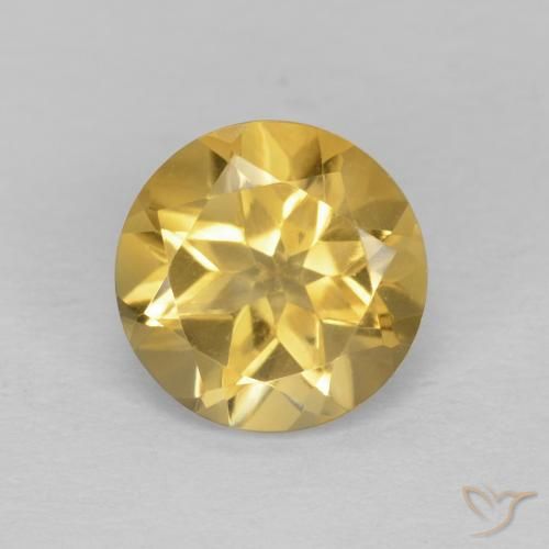 1.24ct 자연스러운 라이트 골드 황수정, 둥근, VVS