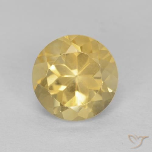 1.36ct 자연스러운 연노랑 황수정, 둥근, VVS-VS