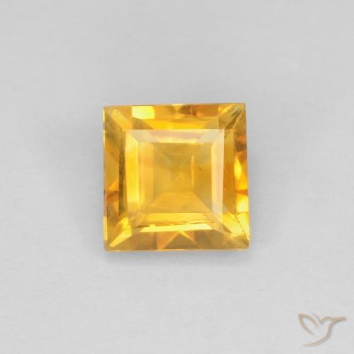 1.11ct 자연스러운 브라이트 골드 황수정, 정사각형, VS