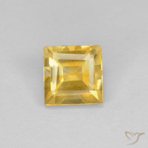 0.97ct 자연스러운 브라이트 골드 황수정, 정사각형, VS