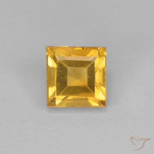 1.21ct 자연스러운 골든 황수정, 정사각형, VVS-VS