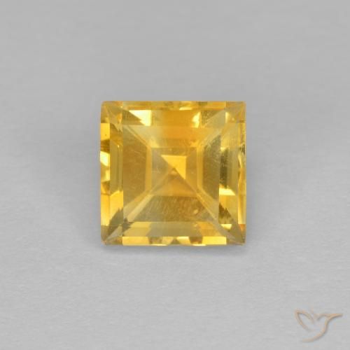 1.28ct 자연스러운 골든 황수정, 정사각형, VVS-VS