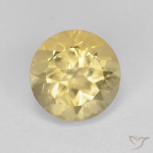 1.33ct 자연스러운 연노랑 황수정, 둥근, VVS