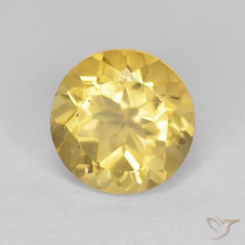 1.32ct 자연스러운 라이트 골드 황수정, 둥근, VVS