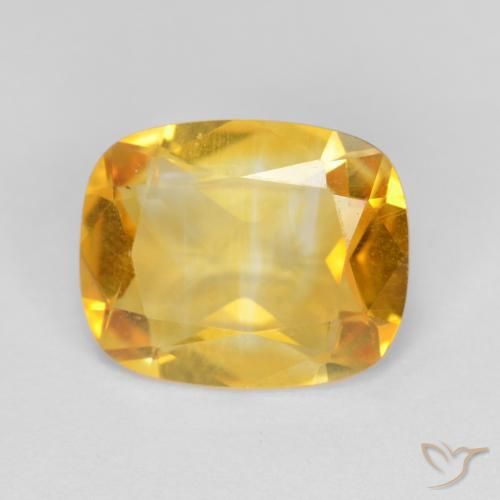 2.98ct 자연스러운 골든 황수정, 방석, VVS-VS