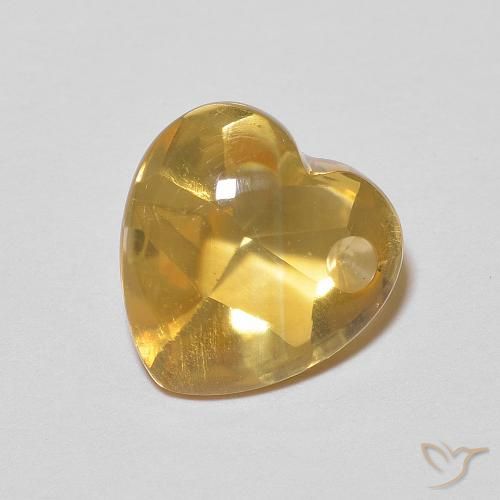 2.73캐럿 천연 골든 오렌지 시트린, 하트 모양, 9.2×9.1 mm, 투명한