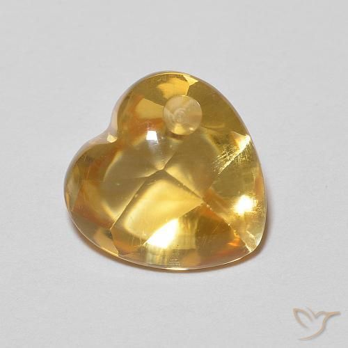 2.73캐럿 천연 골든 오렌지 시트린, 하트 모양, 9.2×9.1 mm, 투명한