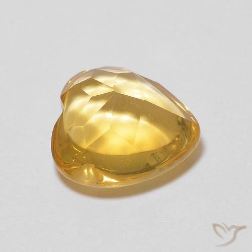 2.73캐럿 천연 골든 오렌지 시트린, 하트 모양, 9.2×9.1 mm, 투명한